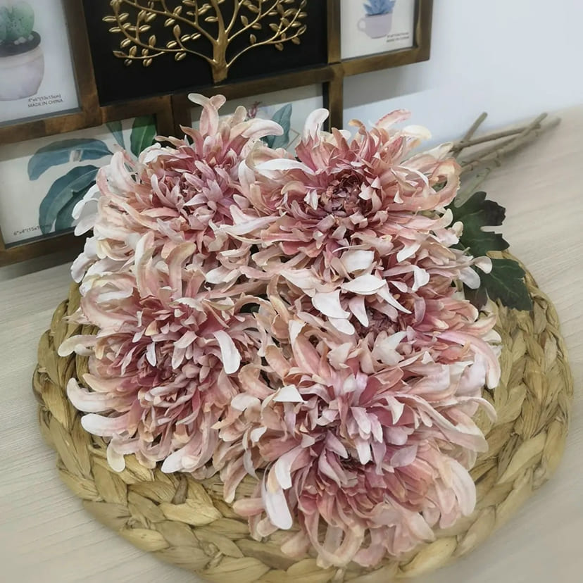 Искусственные цветы в Улан‑Удэ | Цветок искусственный «Хризантема», персиково-розовая, одиночный