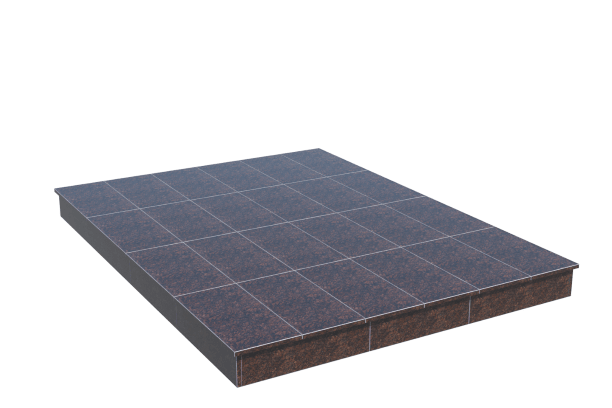 Площадки на могилу в Улан‑Удэ | Площадка с вертикальной (15 см) облицовкой Дымовским гранитом