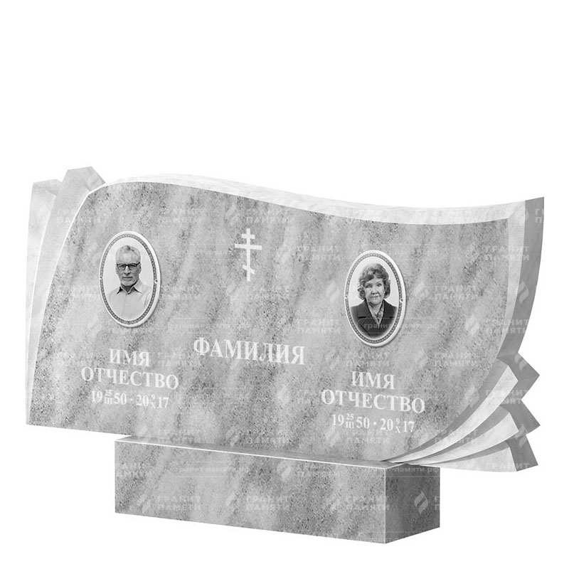 Памятники из мрамора в Улан‑Удэ | Двойной мраморный памятник ФМ-265