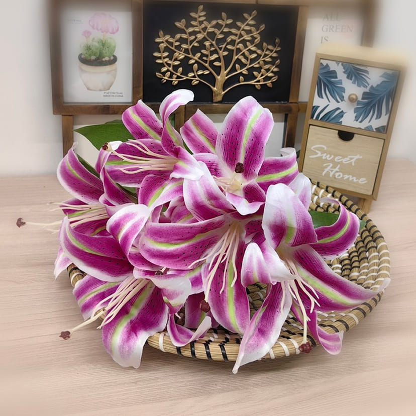 Искусственные цветы в Улан‑Удэ | Цветы искусственные «Лилии крупные», розово-сиреневые, букет