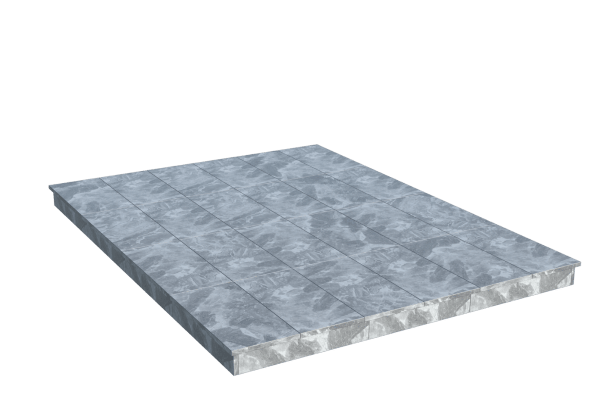 Площадки на могилу в Улан‑Удэ | Площадка с вертикальной (10 см) мраморной облицовкой