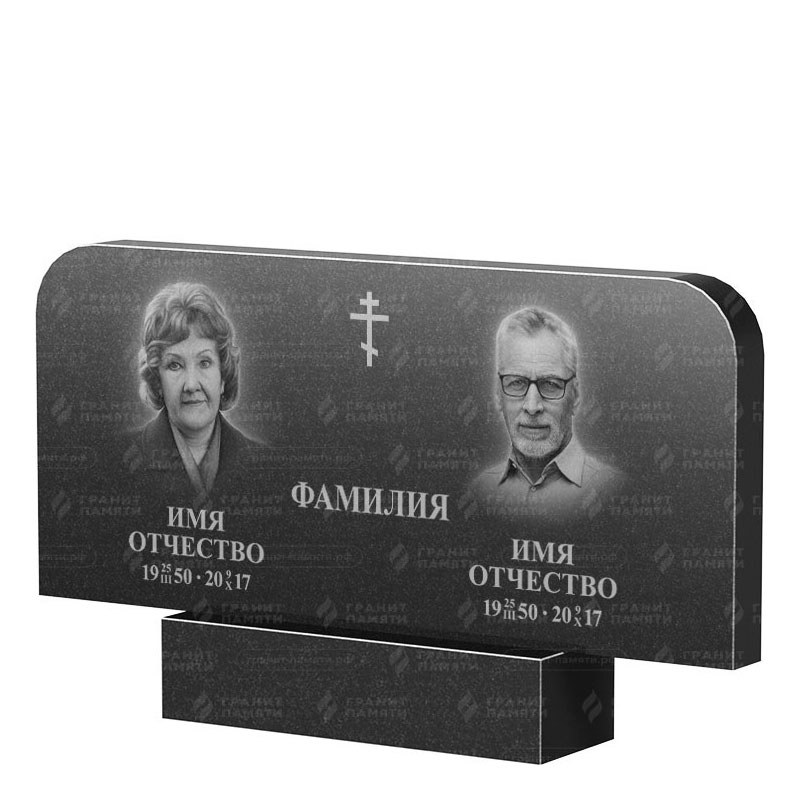 Памятники из гранита двойные в Улан‑Удэ | Двойной гранитный памятник ФГ-254