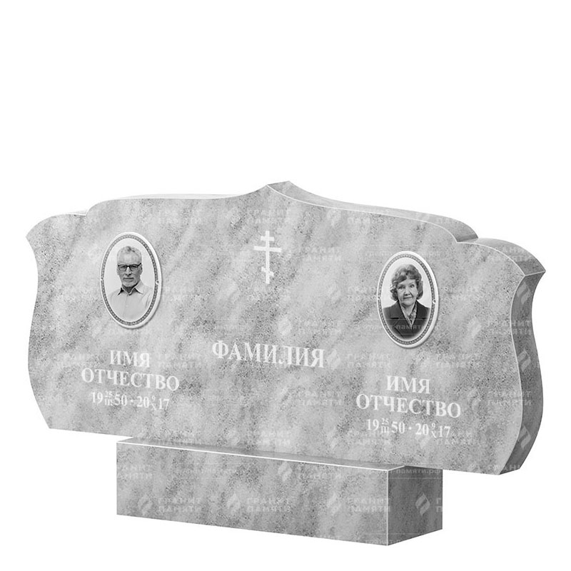Памятники из мрамора в Улан‑Удэ | Двойной мраморный памятник ФМ-130