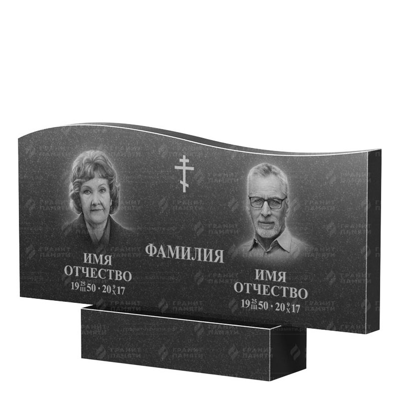 Памятники из гранита двойные в Улан‑Удэ | Двойной гранитный памятник ФГ-255