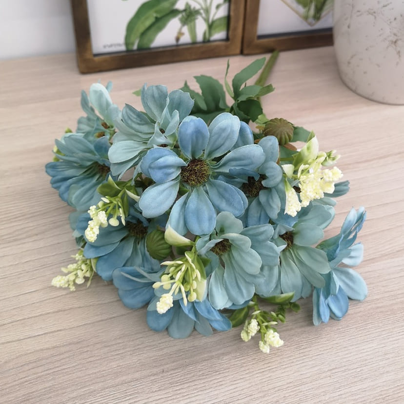 Искусственные цветы в Улан‑Удэ | Цветы искусственные «Ромашки с бутонами», голубые, букет