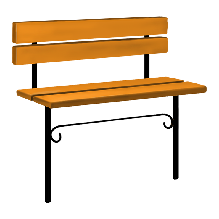 Металлические оградки, столы, скамейки в Улан‑Удэ | Скамейка №4 со спинкой