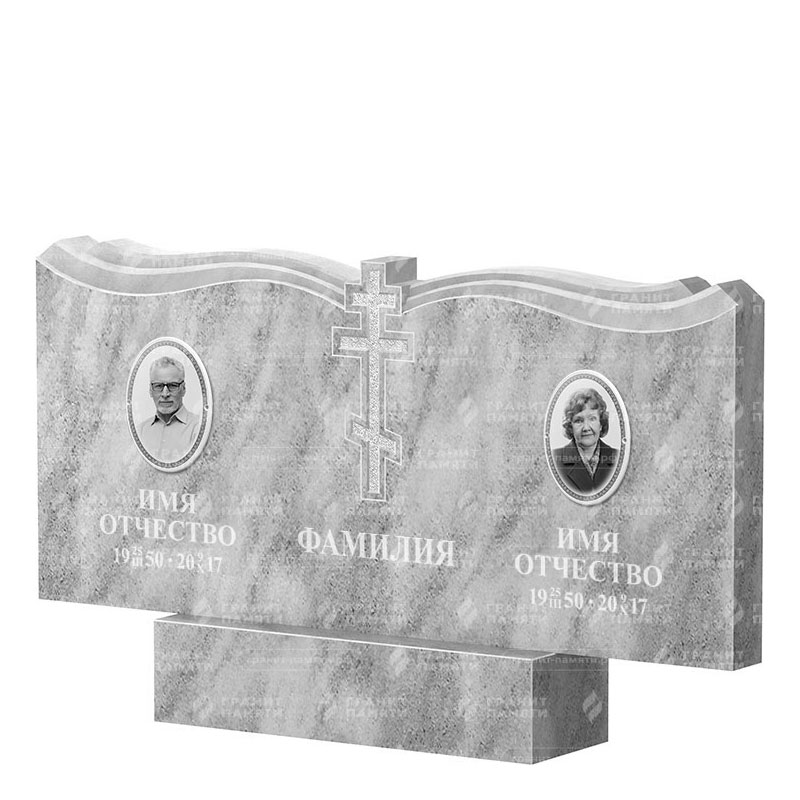 Памятники из мрамора в Улан‑Удэ | Двойной мраморный памятник ФМ-262