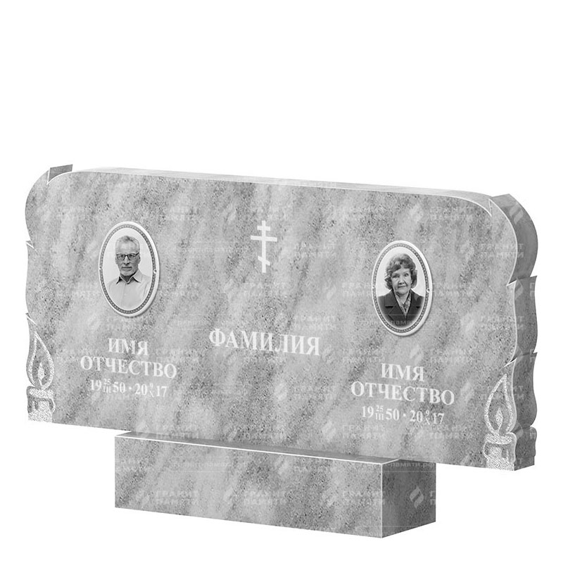 Памятники из мрамора в Улан‑Удэ | Двойной мраморный памятник ФМ-133