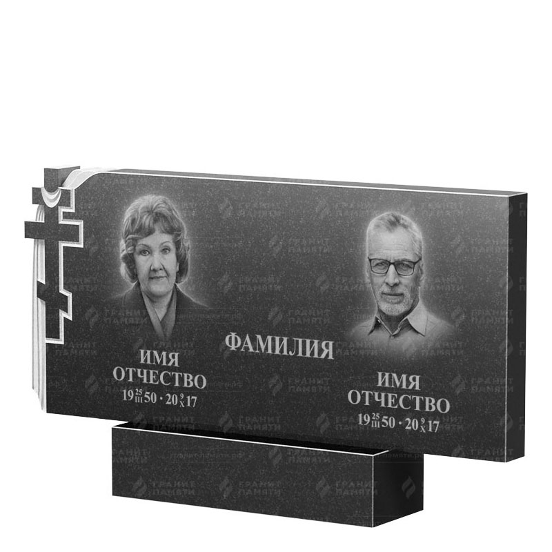 Памятники из гранита двойные в Улан‑Удэ | Двойной гранитный памятник ФГ-139