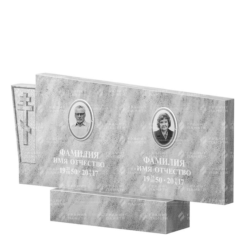 Памятники из мрамора в Улан‑Удэ | Двойной мраморный памятник ФМ-137