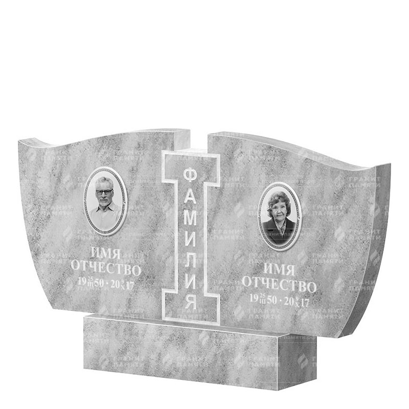 Памятники из мрамора в Улан‑Удэ | Двойной мраморный памятник ФМ-138