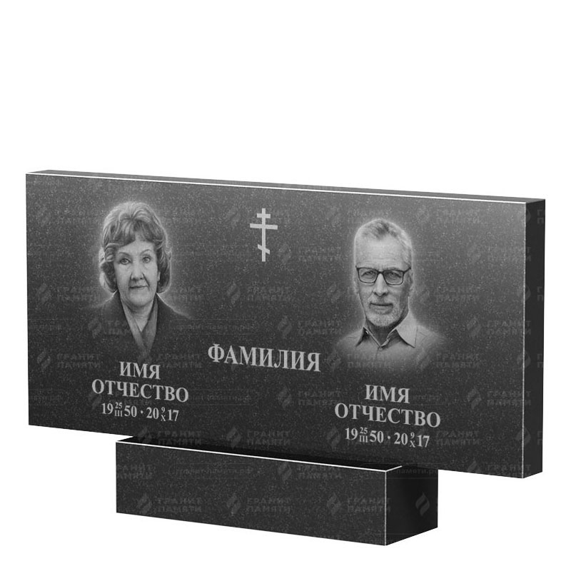 Памятники из гранита двойные в Улан‑Удэ | Двойной гранитный памятник, прямой