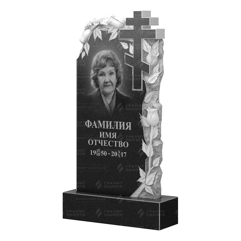 Памятники из гранита с цветами в Улан‑Удэ | Гранитный памятник ФГ-088