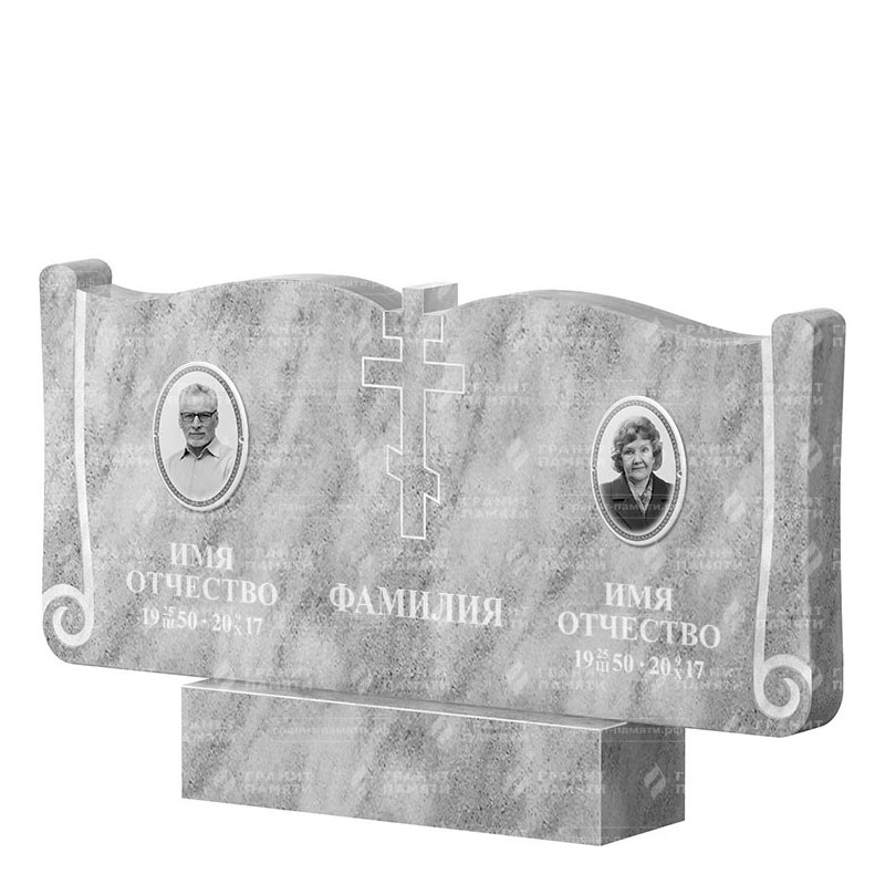 Памятники из мрамора в Улан‑Удэ | Двойной мраморный памятник ФМ-263