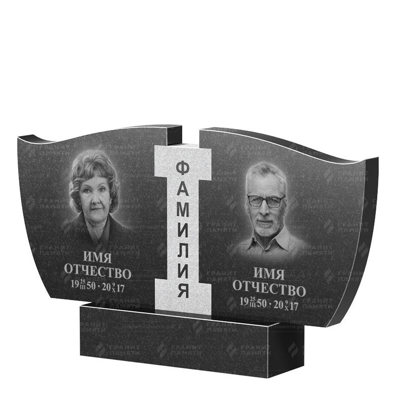 Памятники из гранита двойные в Улан‑Удэ | Двойной гранитный памятник ФГ-138