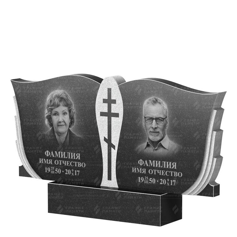 Памятники из гранита двойные в Улан‑Удэ | Двойной гранитный памятник ФГ-136