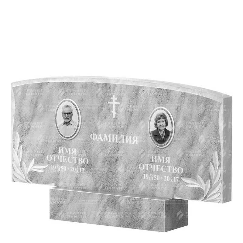 Памятники из мрамора в Улан‑Удэ | Двойной мраморный памятник ФМ-135
