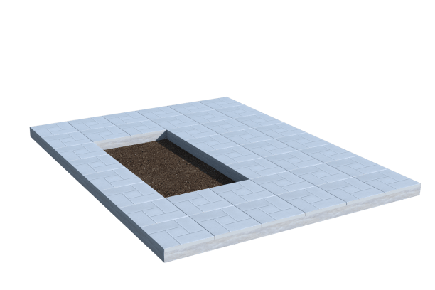 Площадки на могилу в Улан‑Удэ | Площадка с тротуарной плиткой (под цветник)