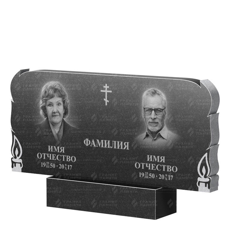 Памятники из гранита двойные в Улан‑Удэ | Двойной гранитный памятник ФГ-133