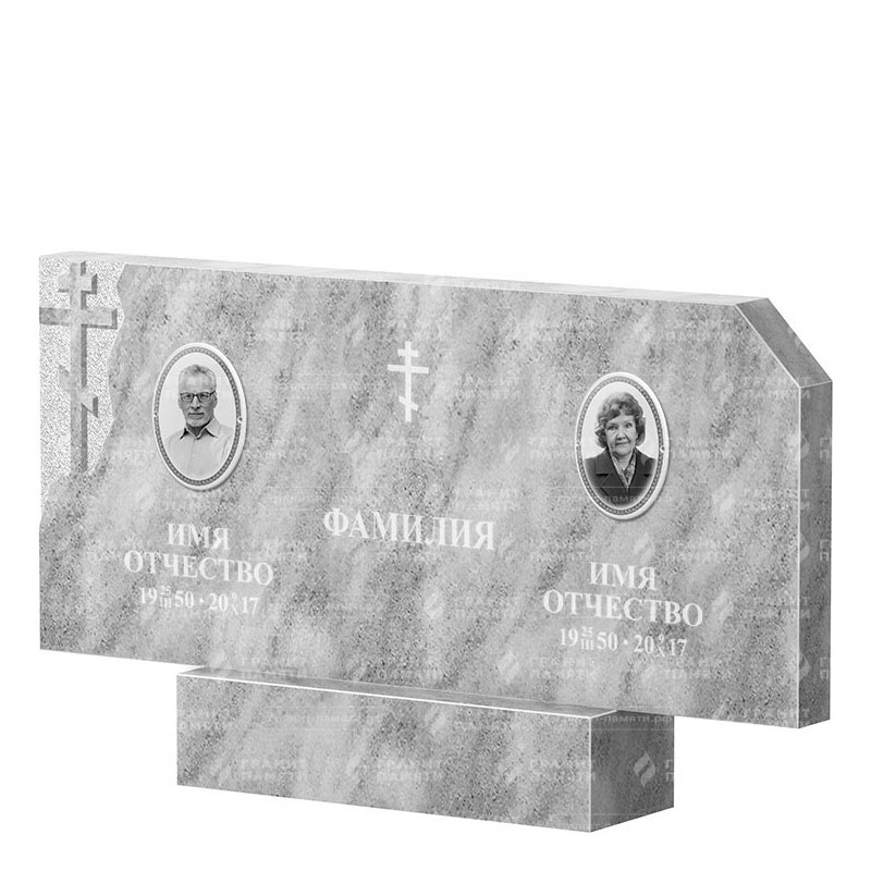 Памятники из мрамора в Улан‑Удэ | Двойной мраморный памятник ФМ-134