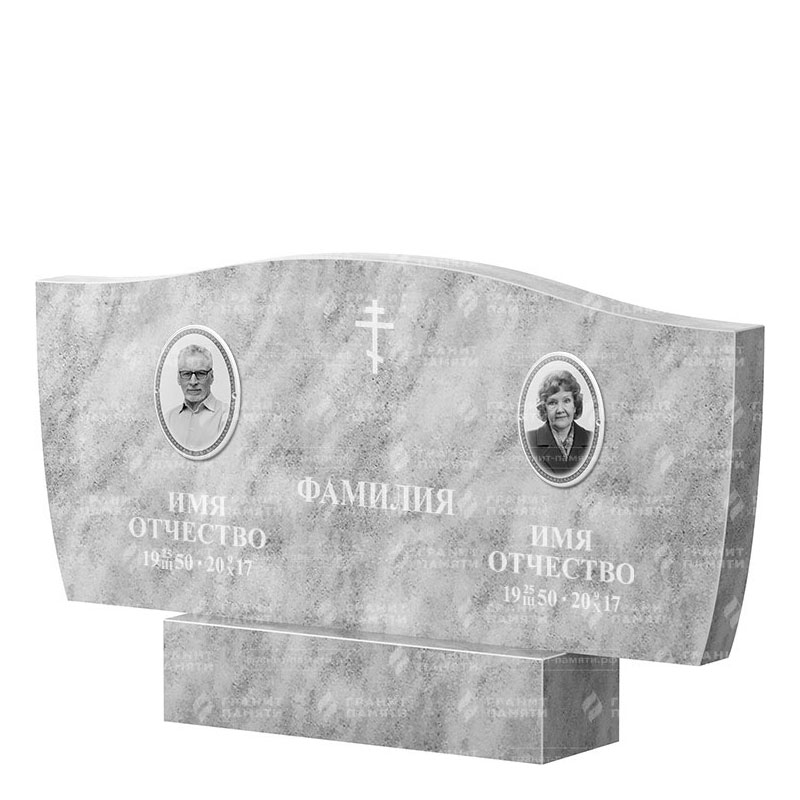 Памятники из мрамора в Улан‑Удэ | Двойной мраморный памятник ФМ-258
