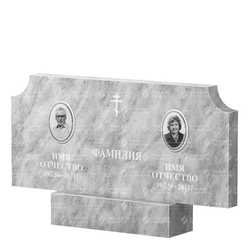 Памятники из мрамора в Улан‑Удэ | Двойной мраморный памятник ФМ-253