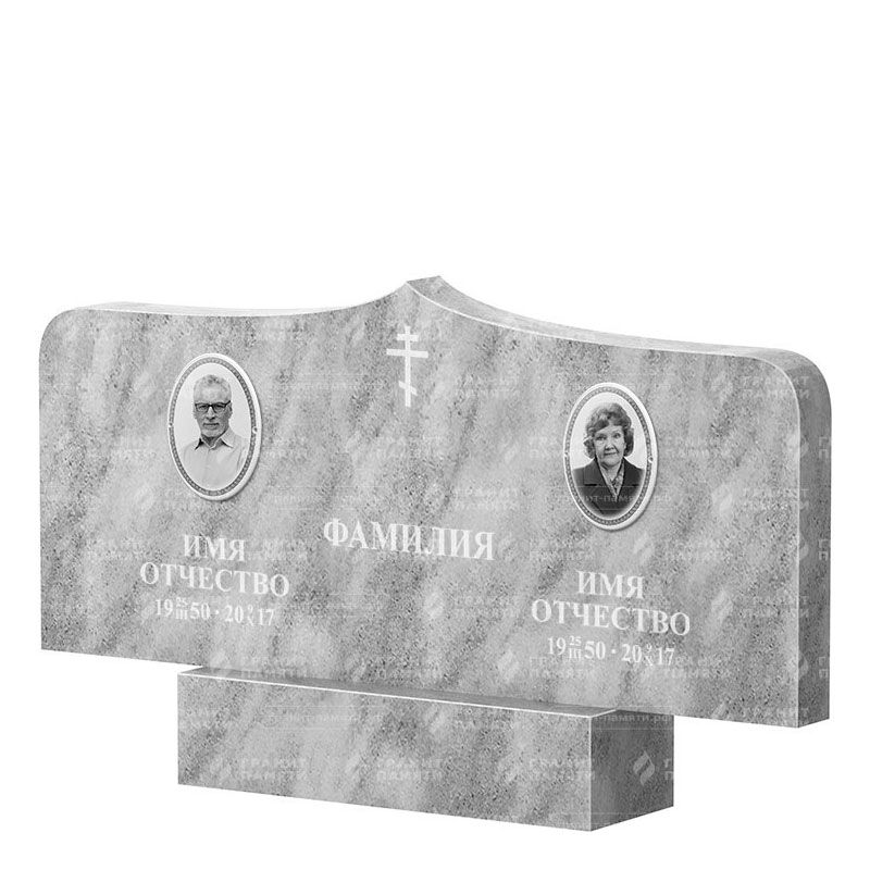 Памятники из мрамора в Улан‑Удэ | Двойной мраморный памятник ФМ-260