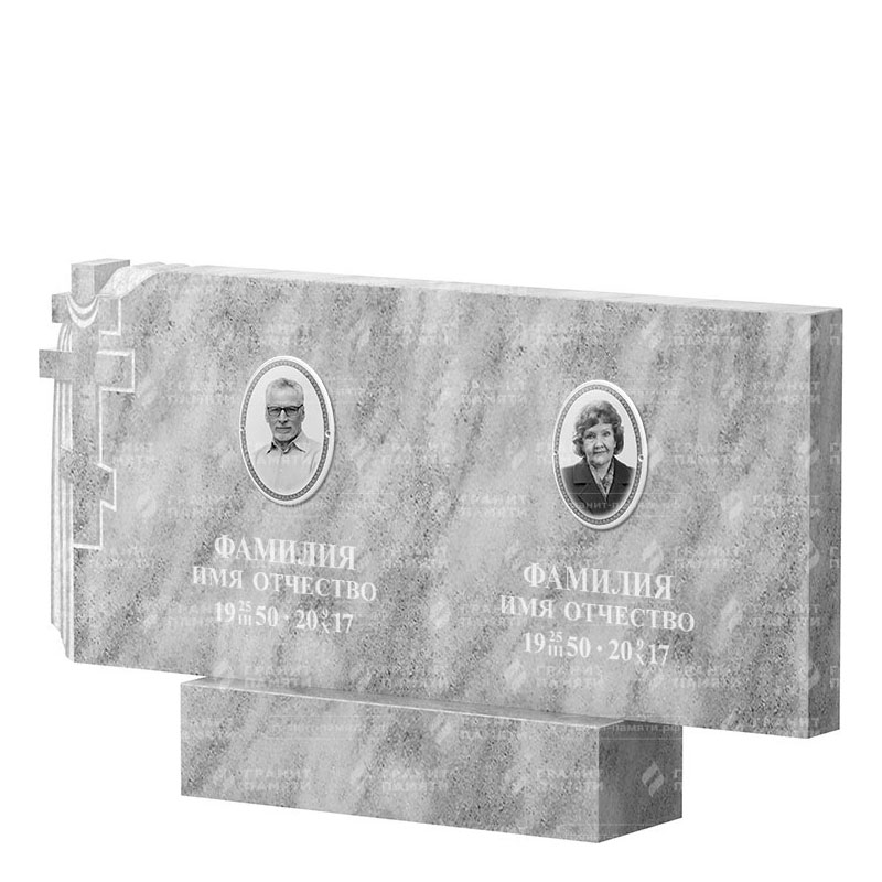 Памятники из мрамора в Улан‑Удэ | Двойной мраморный памятник ФМ-139