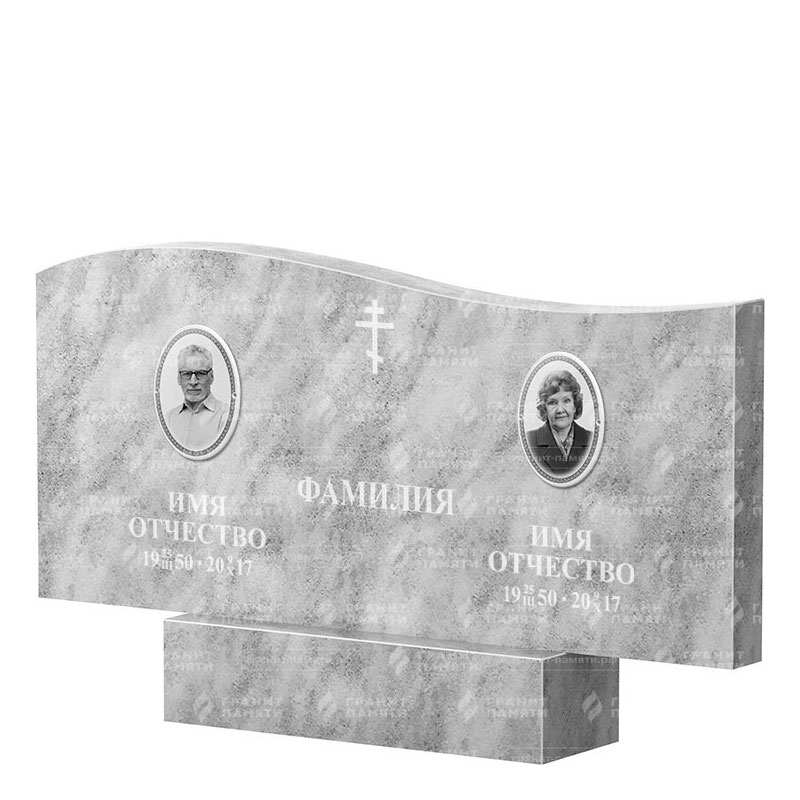 Памятники из мрамора в Улан‑Удэ | Двойной мраморный памятник ФМ-255