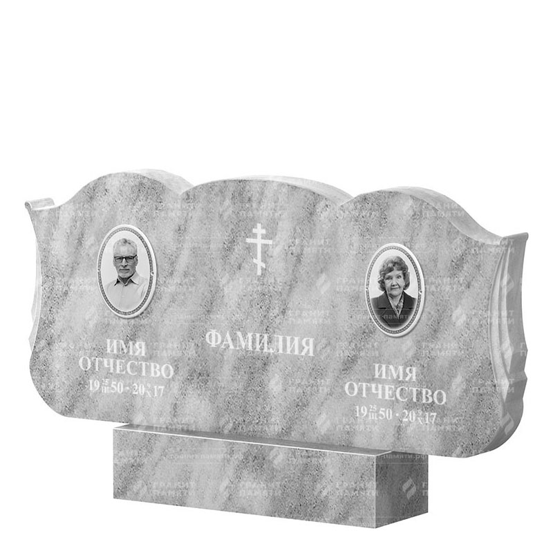 Памятники из мрамора в Улан‑Удэ | Двойной мраморный памятник ФМ-261