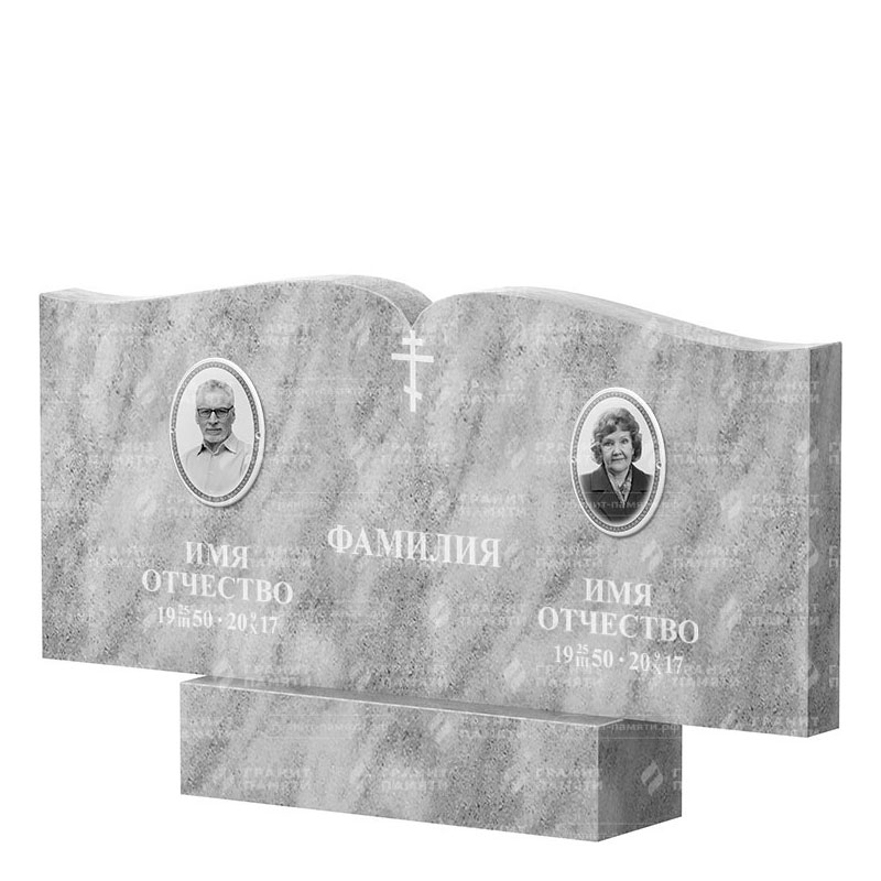 Памятники из мрамора в Улан‑Удэ | Двойной мраморный памятник ФМ-259
