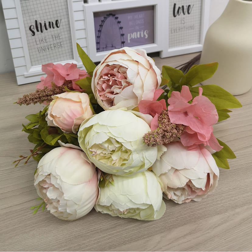 Искусственные цветы в Улан‑Удэ | Цветы искусственные «Пионы», молочно-розовые, букет