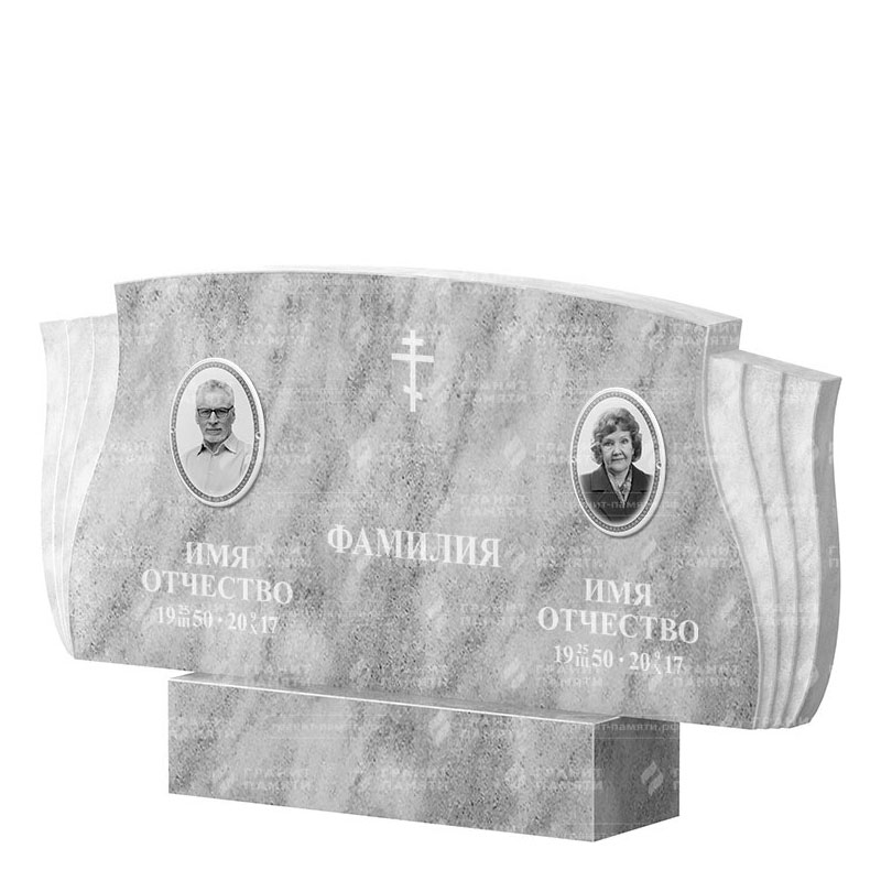Памятники из мрамора в Улан‑Удэ | Двойной мраморный памятник ФМ-264