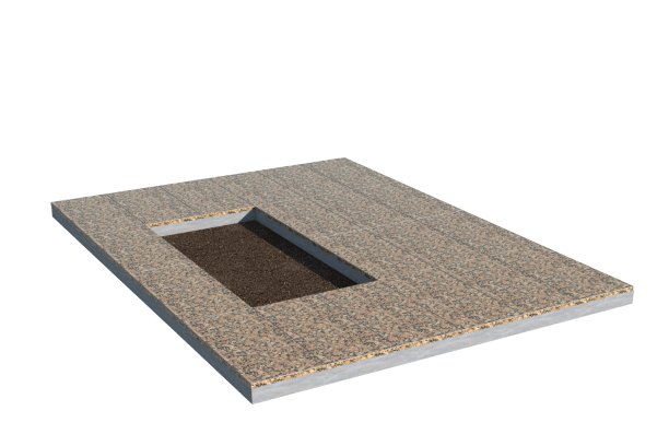 Площадки на могилу в Улан‑Удэ | Площадка с облицовкой Южно-Султаевским гранитом (под цветник)