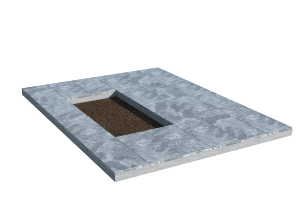 Площадки на могилу в Улан‑Удэ | Площадка с мраморной облицовкой (под цветник)