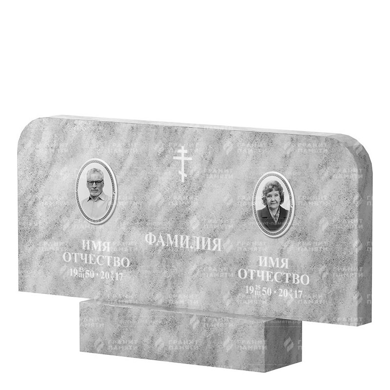 Памятники из мрамора в Улан‑Удэ | Двойной мраморный памятник ФМ-254
