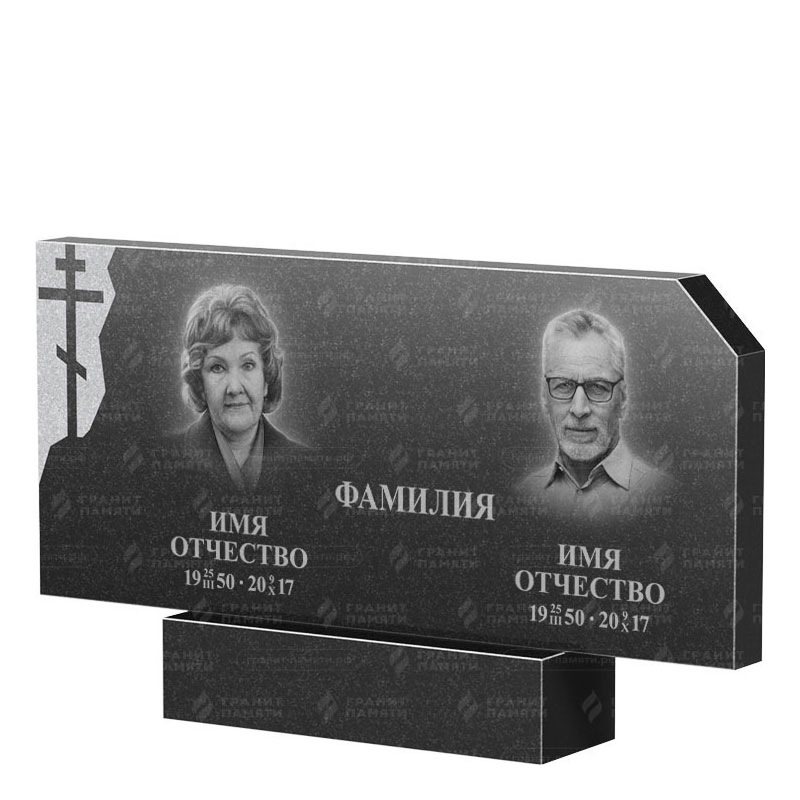 Памятники из гранита двойные в Улан‑Удэ | Двойной гранитный памятник ФГ-134