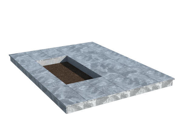 Площадки на могилу в Улан‑Удэ | Площадка с вертикальной (10 см) мраморной облицовкой (под цветник)