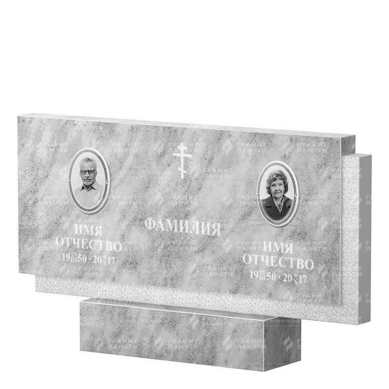 Памятники из мрамора в Улан‑Удэ | Двойной мраморный памятник ФМ-132