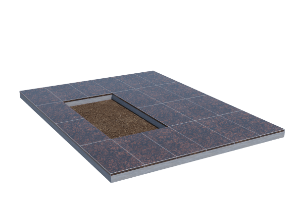 Площадки на могилу в Улан‑Удэ | Площадка с облицовкой Дымовским гранитом (под цветник)