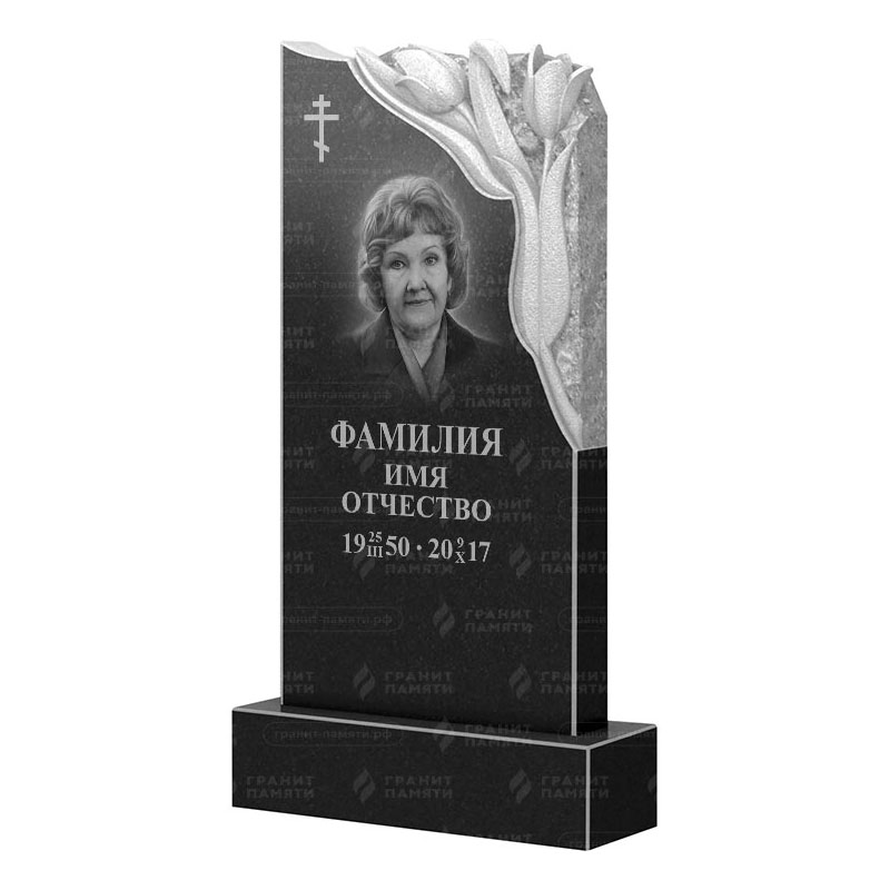 Памятники из гранита с цветами в Улан‑Удэ | Гранитный памятник ФГ-113