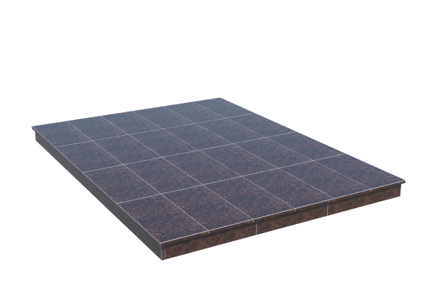 Площадки на могилу в Улан‑Удэ | Площадка с вертикальной (10 см) облицовкой Дымовским гранитом